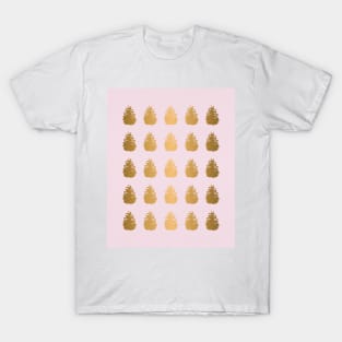 Golden Pine cone design T-Shirt